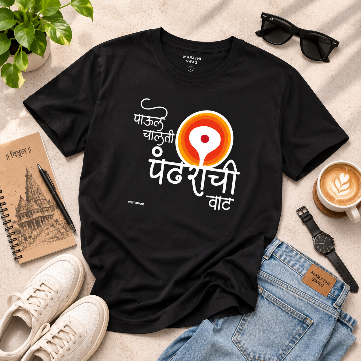 पाऊले चालती पंढरीची वाट Marathi Regular T-Shirt