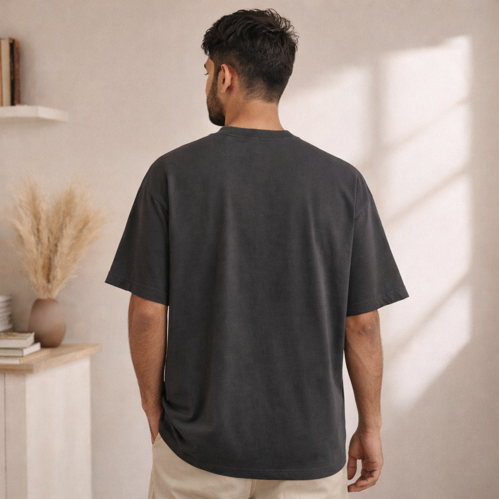 6 पॅक्स काम चालू आहे Marathi Oversized T-Shirt