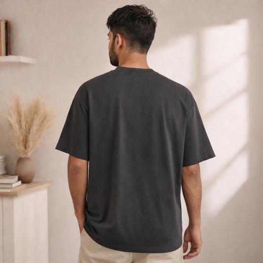 6 पॅक्स काम चालू आहे Marathi Oversized T-Shirt