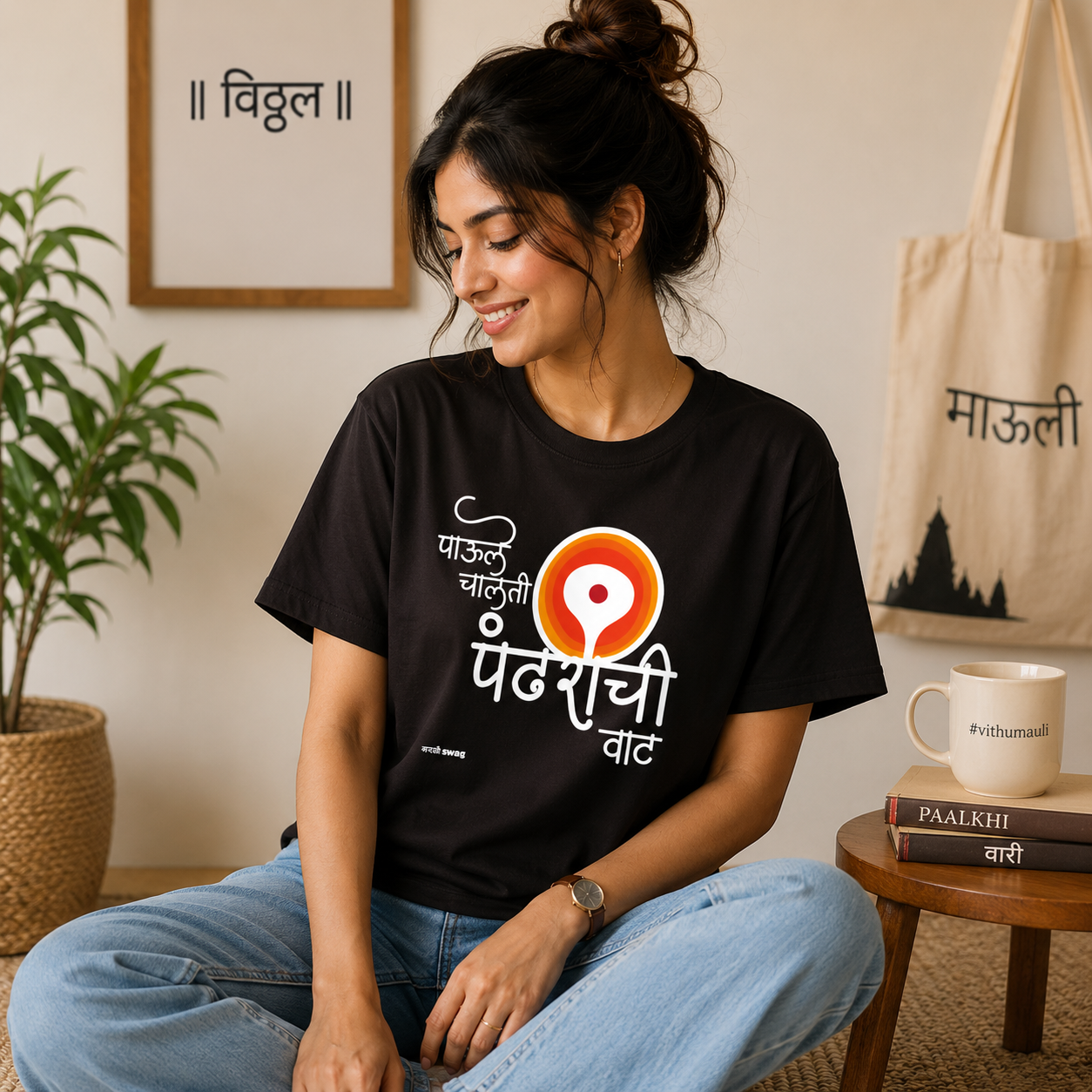 पाऊले चालती पंढरीची वाट Marathi Women T-Shirt