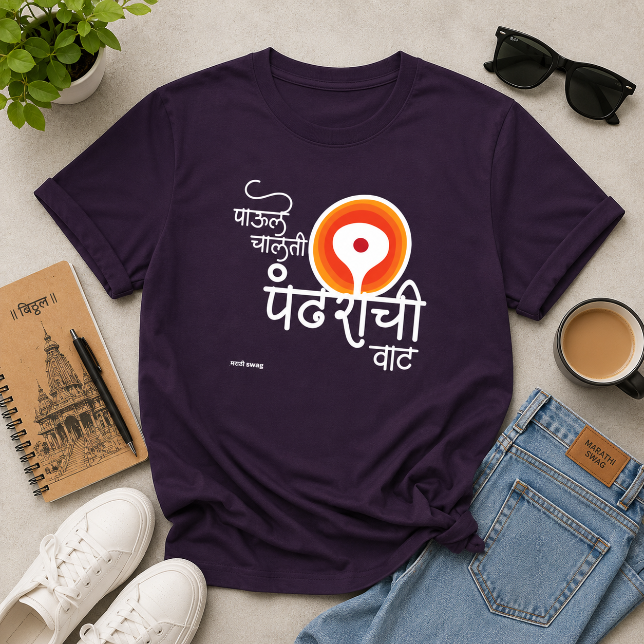 पाऊले चालती पंढरीची वाट Marathi Women T-Shirt
